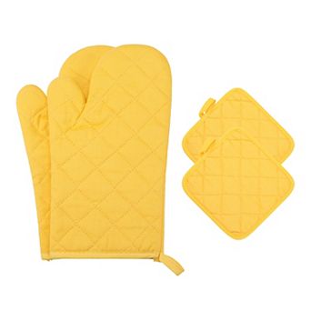 Oven Mitts and Pot Holders Sets of 6, Heat Resistant Kitchen Oven Glove and Pot Holder 13.8x4.7 inch