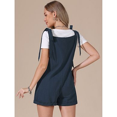 Summer Jumpsuit for Women Tie Strap Casual Sleeveless Romper Overall Jumpsuits Shorts with Pockets