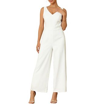 Women's Sleeveless Jumpsuits for Cocktail Lace Backless Wide Legs Formal Evening Jumpsuit