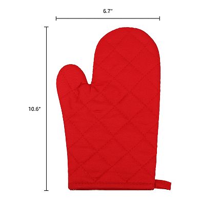 2Pcs Soft Oven Mitts, Heat Resistant Cooking Gloves, Thick Lining for Baking, Grilling 10.6x6.7 inch