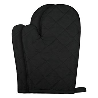 2 pc Soft Oven Mitts, Heat Resistant Cooking Gloves, Thick Lining for Baking, Grilling 10.6x6.7 inch