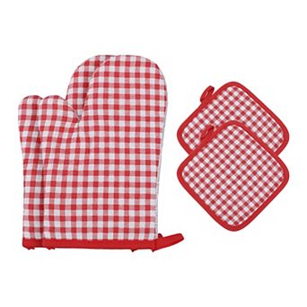 Oven Mitts and Pot Holders Sets 2Pcs, Heat Resistant Kitchen Oven Glove and Pot Holder 10.6x7.1 inch