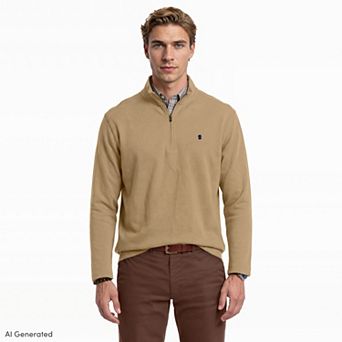 Men's IZOD Long Sleeve Feeder Stripe Quarter Zip Pullover