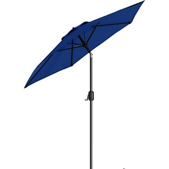 9FT Patio Table Umbrella 8 Sturdy Ribs, Push Button Tilt & Crank, UV Protection Waterproof