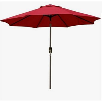 9FT Patio Table Umbrella 8 Sturdy Ribs, Push Button Tilt & Crank, UV Protection Waterproof