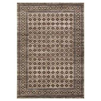 Washable Area Rugs Modern Bordered Floor Cover,Stain Resistant Easy Cleaning Throw Carpet