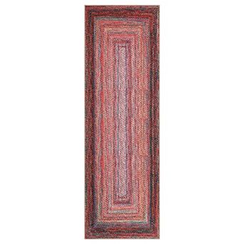 Machine Washable Rugs Braided Printed Non Slip Soft Non Shedding Foldable Indoor Carpet