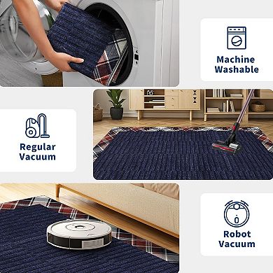 Washable Non-Slip Rug for Living Room,Modern Soft Low Pile Carpet,Thin Contemporary Accent Throw Rug