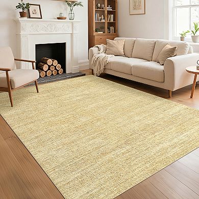 Modern Solid Machine Washable Rugs Minimalist Non Slip Low Pile Stain Resistant Carpet