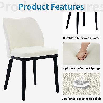 Dining Chairs Set of 2/4/6, Upholstered Dining Room Side Chair with Padded Seat and Wood Legs