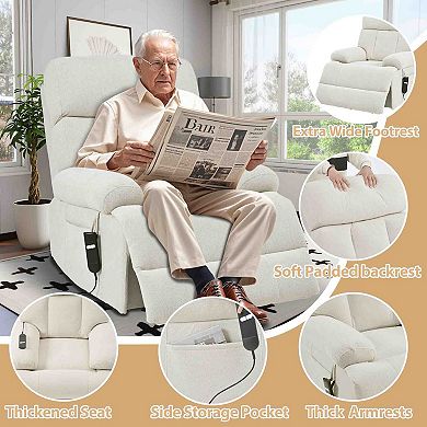 Oversized Electric Power Lift Recliner Chair with Remote and Side Pocket