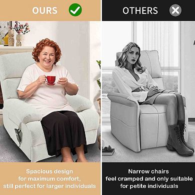 Oversized Electric Power Lift Recliner Chair with Remote and Side Pocket