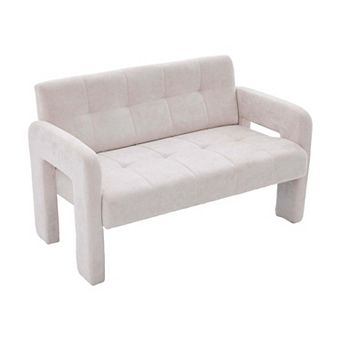 Nordic Modern Compact Double Armchair Upholstered Chenille Sofa for Living Room and Bedroom