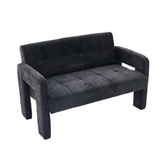 Nordic Modern Compact Double Armchair Upholstered Chenille Sofa for Living Room and Bedroom