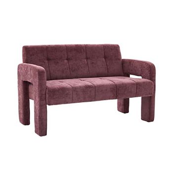 Nordic Modern Compact Double Armchair Upholstered Chenille Sofa for Living Room and Bedroom