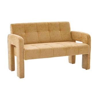Nordic Modern Compact Double Armchair Upholstered Chenille Sofa for Living Room and Bedroom