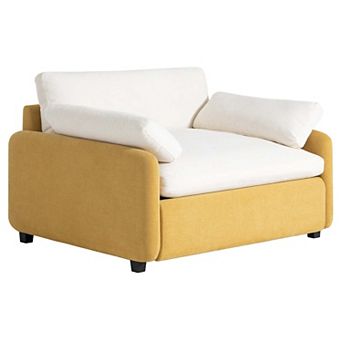 50x43 Oversized Chenille Single Sofa Chair with Wide and Deep Seat and Pillows