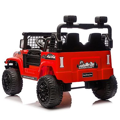 Whisen 2-Seater Kids Electric Ride On Car with Parents Remote Control, LED & Searchlights, Bluetooth