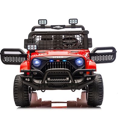 Whisen 2-Seater Kids Electric Ride On Car with Parents Remote Control, LED & Searchlights, Bluetooth