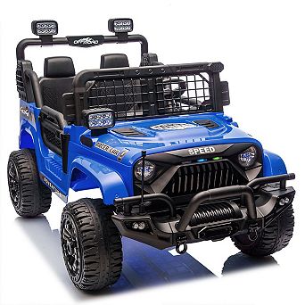 Whisen 2-Seater Kids Electric Ride On Car with Parents Remote Control, LED & Searchlights, Bluetooth