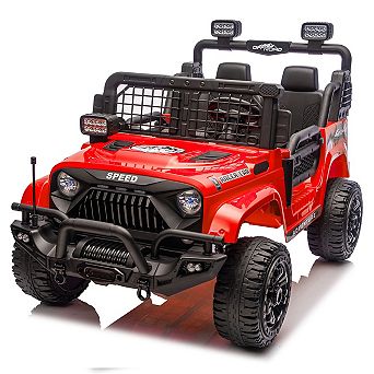 Whisen 2-Seater Kids Electric Ride On Car with Parents Remote Control, LED & Searchlights, Bluetooth