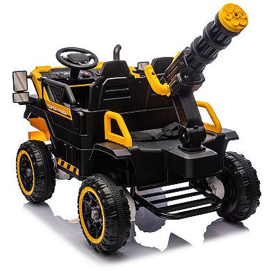 Whisen 3-Seater Electric Ride-On Car with Water Gun & Bluetooth MP3 Player, Parental Remote Control