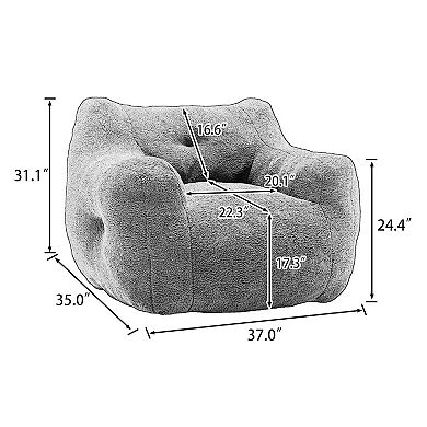 Bean Bag Chair with Armrests and High Density Foam Filling for Adults