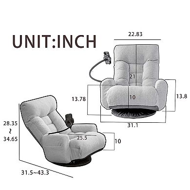 Adjustable 360 Degree Rotating Lounge Chair with Head and Waist Support