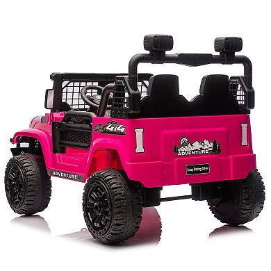 Whisen 2-Seater Kids Electric Ride On Car with LED Headlights, USB/MP3 Charging, Bluetooth