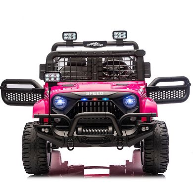 Whisen 2-Seater Kids Electric Ride On Car with LED Headlights, USB/MP3 Charging, Bluetooth