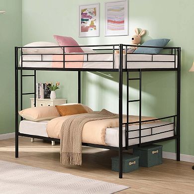 Full Over Full Metal Bunk Bed No Box Spring Needed Easy Assembly