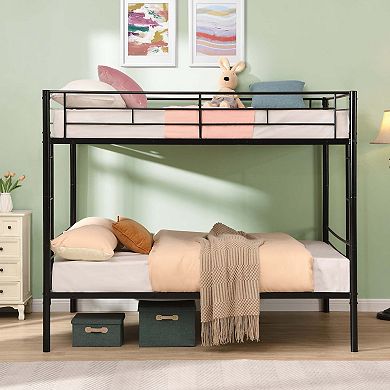 Full Over Full Metal Bunk Bed No Box Spring Needed Easy Assembly