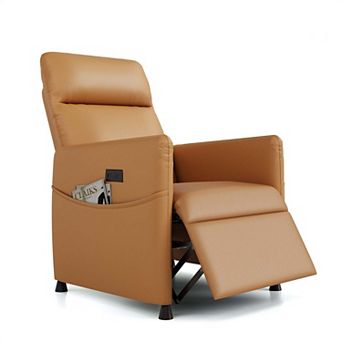 Brown Power Lift Recliner Chair with Footrest and Padded Seat for Living Room