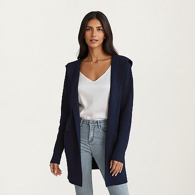 Women's Long Sleeve Knit Cardigan with Open Front Design and Soft Textured Fabric