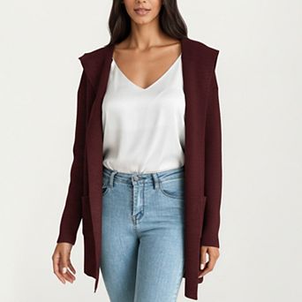 Women's Long Sleeve Knit Cardigan with Open Front Design and Soft Textured Fabric