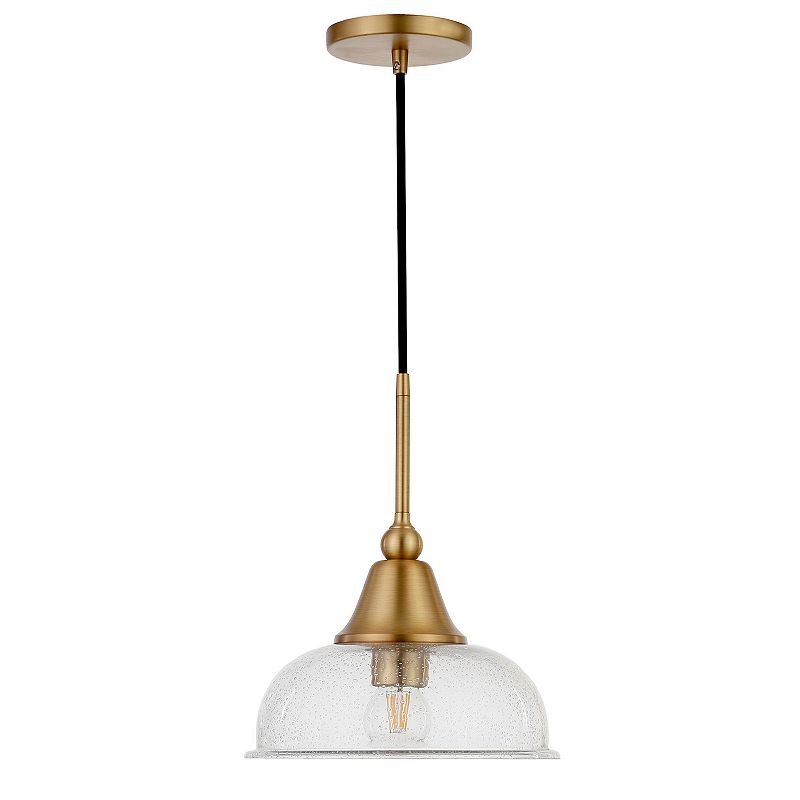 Finley & Sloane Magnolia Pendant Light Fixture with Glass Shade, Brass