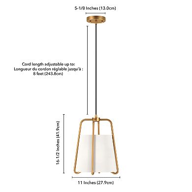 Finley & Sloane Marduk Pendant Light Fixture with Fabric Shade