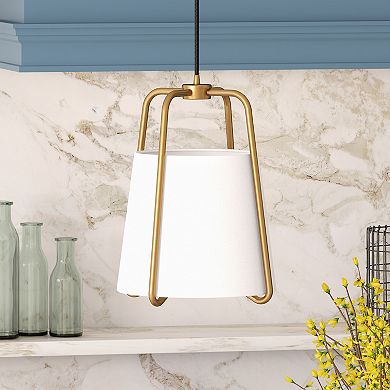 Finley & Sloane Marduk Pendant Light Fixture with Fabric Shade