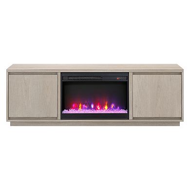 Finley & Sloane Presque Rectangular TV Stand with Crystal Fireplace