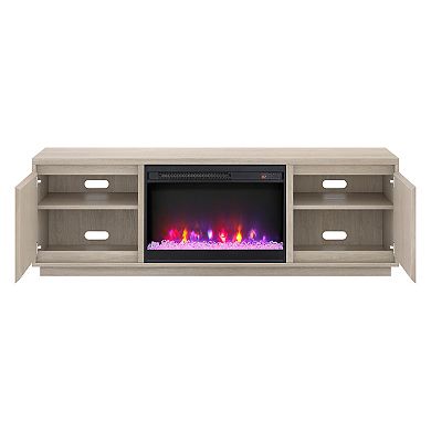 Finley & Sloane Presque Rectangular TV Stand with Crystal Fireplace