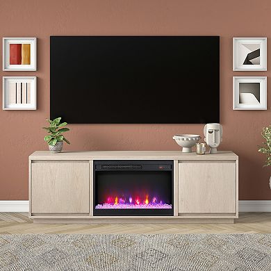 Finley & Sloane Presque Rectangular TV Stand with Crystal Fireplace