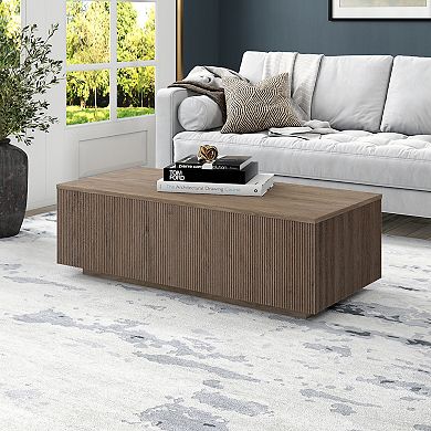 Finley & Sloane Reyes Rectangular Fluted Coffee Table
