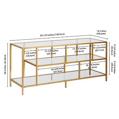 Finley & Sloane Winthrop Rectangular TV Stand with Glass Shelves