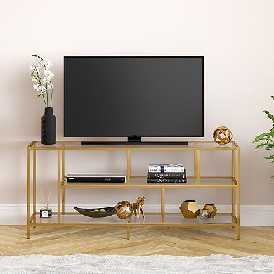 Finley & Sloane Winthrop Rectangular TV Stand with Glass Shelves