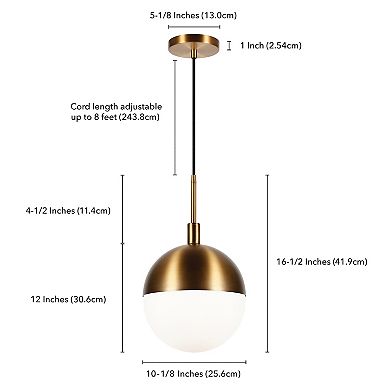 Finley & Sloane Orb Large Pendant Light Fixture with Glass Shade