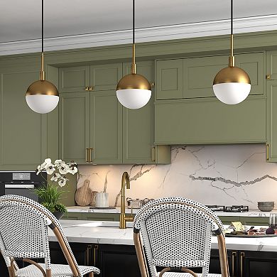 Finley & Sloane Orb Small Pendant Light Fixture with Glass Shade