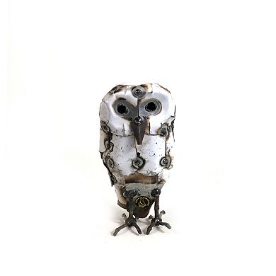 Snowy White Owls - Recycled Metal