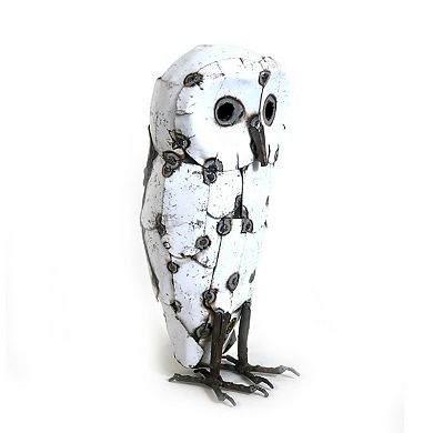 Snowy White Owls - Recycled Metal