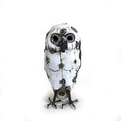 Snowy White Owls - Recycled Metal