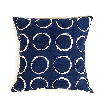 Sadza Circles Pillow Cover - Tuareg Indigo 18'